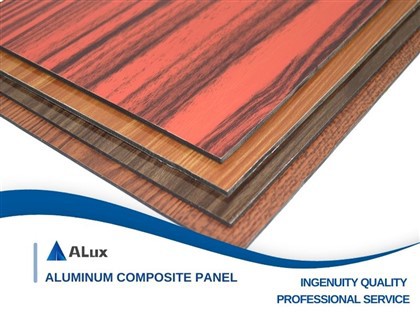 Einhliða Wood Grain ACP Veggklæðning Eldhússkápur
